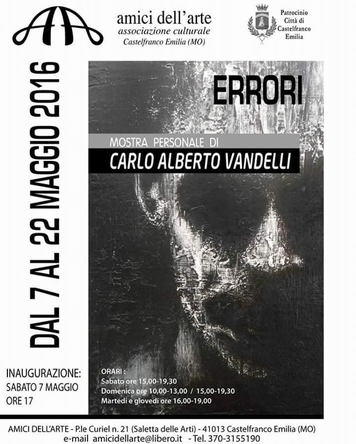 'Errori': mostra personale di Carlo Alberto Vandelli