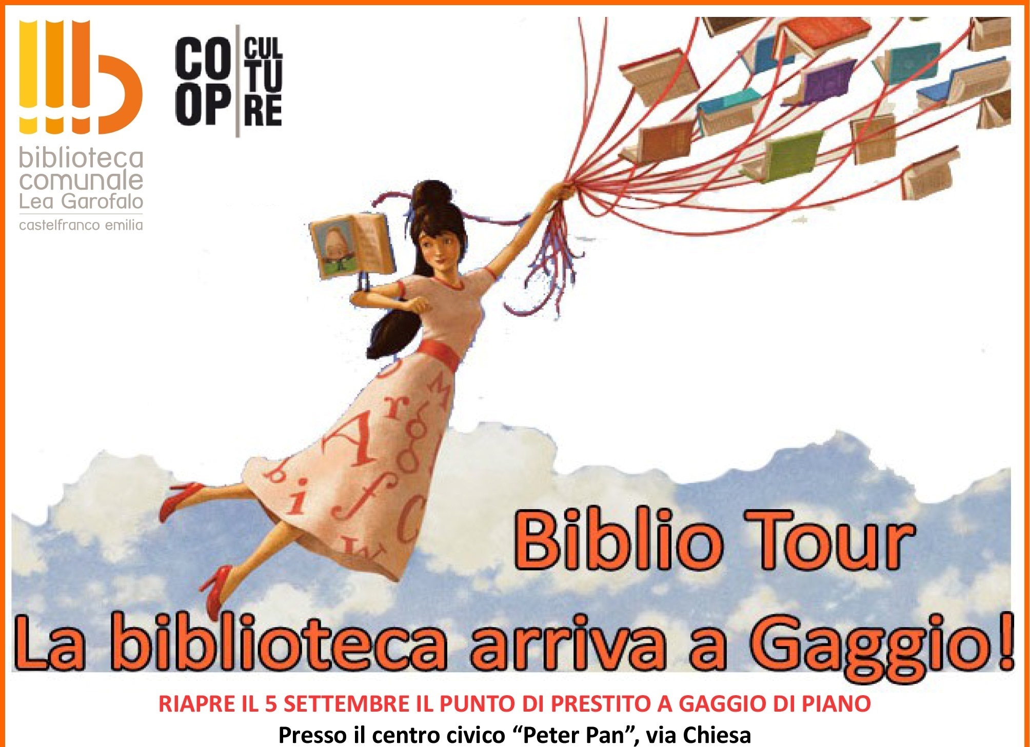 Biblio Tour a Gaggio il primo e il terzo mercoledì del mese.