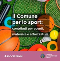 Avviso alle Associazioni e Società sportive  di Castelfranco Emilia foto 