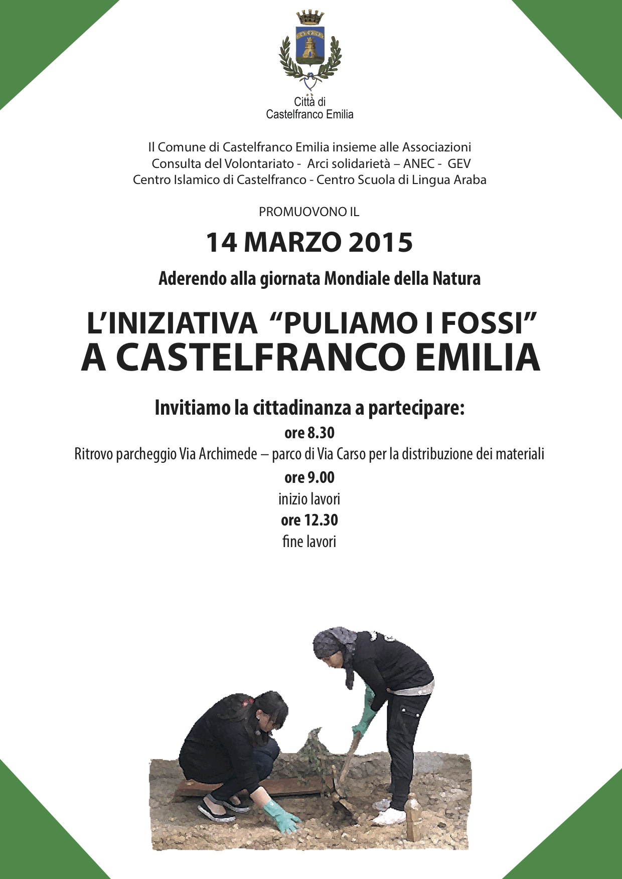Sabato 14 marzo iniziativa 'Puliamo i fossi' a Castelfranco Emilia 